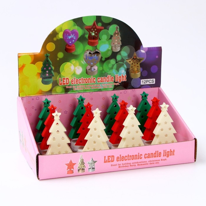 Свеча светодиодная «Ёлочка», цвета МИКС Свеча светодиодная «Ёлочка», цвета МИКС