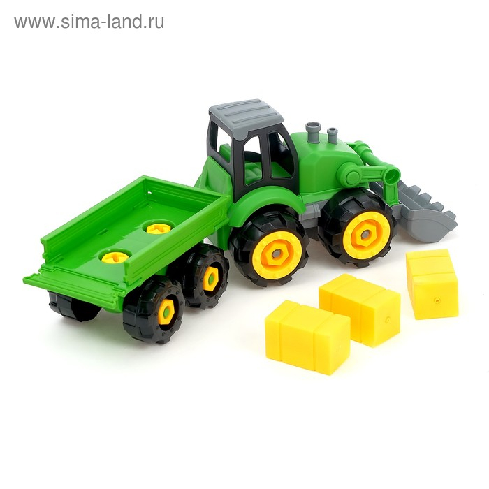 Конструктор винтовой &laquo;Трактор&raquo;, с электрическим шуруповертом, отверткой и насадками