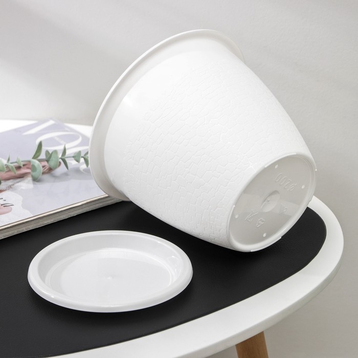 Горшок с поддоном &laquo;Розалия&raquo; 3,2 л, цвет белый