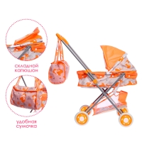 Коляска для кукол универсальная «Лисички», металлический каркас, с сумкой Коляска для кукол универсальная «Лисички», металлический каркас, с сумкой