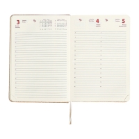 Ежедневник датированный 2025 A5 168 листов, deVENTE.Barbara, твердая обложка кожзам с поролоном, хлястик, перфорация, ляссе, блок 70, бежевый