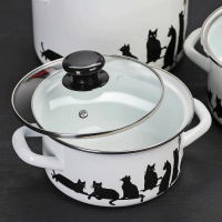 Набор кастрюль &laquo;Кошечки&raquo;, 3 предмета: 1,5 л, 2,3 л, 5 л, индукция