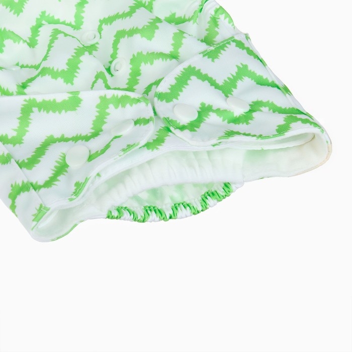 Многоразовый подгузник &laquo;Зигзаги&raquo;, 3-15 кг, цвет зеленый, Крошка Я