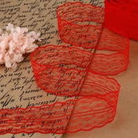 Кружево капроновое, 45 мм &times; 10 &plusmn; 1 м, цвет красный