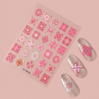 Наклейки для ногтей «Розовая мозаика», объёмные, цвет розовый Наклейки для ногтей «Розовая мозаика», объёмные, цвет розовый