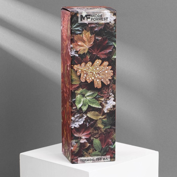 Термос &laquo;Листья&raquo; в кожзаме, MODE FORREST, 750 мл, время сохранения тепла 16-18 ч