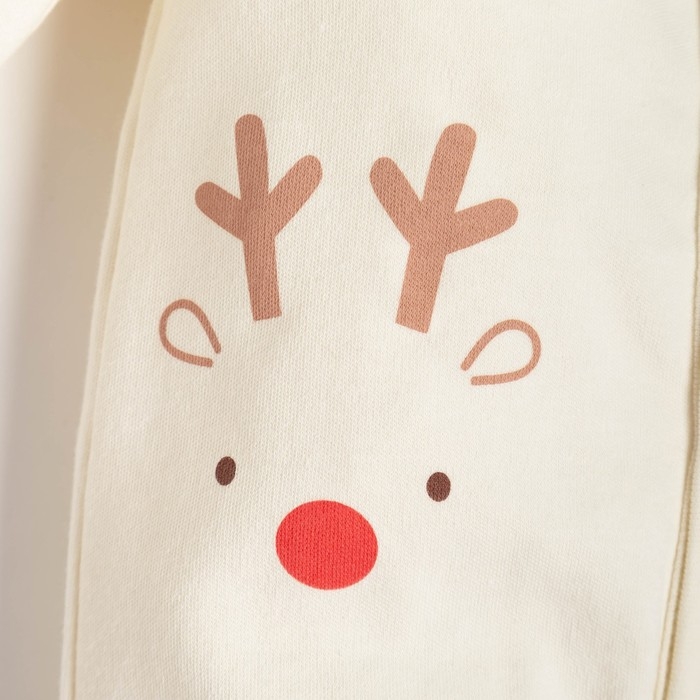 Комбинезон Крошка Я "Merry Xmas", рост 74-80 см, цвет бежевый