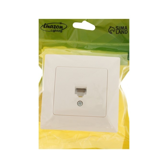 Розетка компьютерная одноместная Luazon Lighting Розетка компьютерная одноместная Luazon Lighting "Антей", скрытая, белая