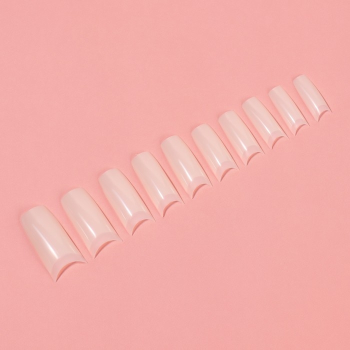 Типсы для наращивания ногтей, 500 шт, форма мягкий квадрат, с короткой контактной зоной, 10 размеров, цвет слоновая кость