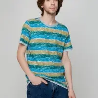 Футболка мужская RAYET двусторонняя, голубой/зеленый, размер S