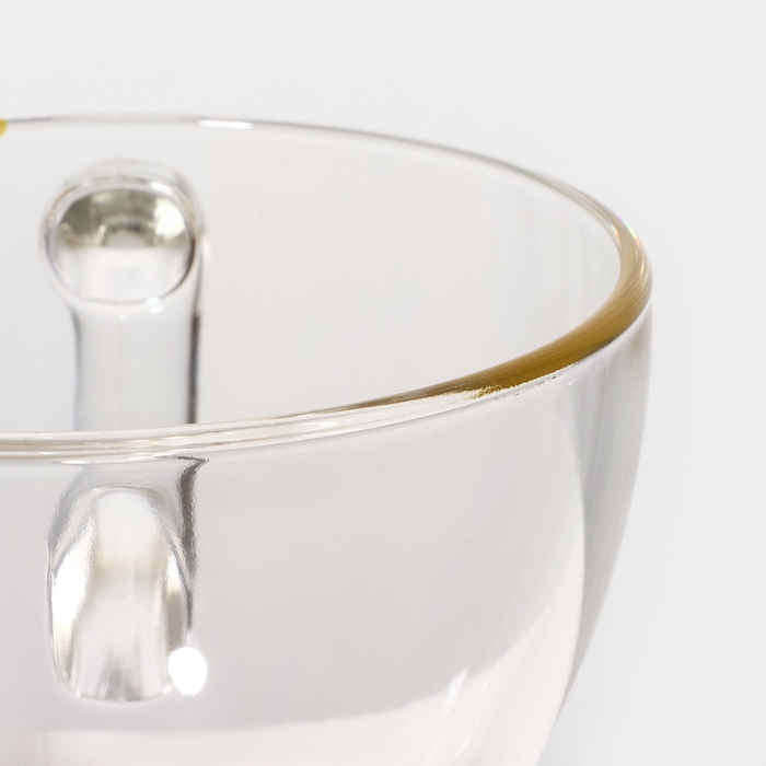 Чайная пара стеклянная &laquo;Живая природа. Подсолнух&raquo;, 250 мл