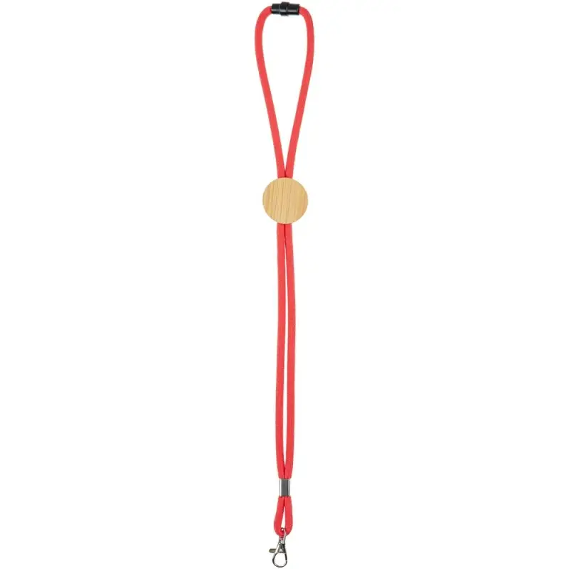 Шнурок для бейджа Tube Wood, красный