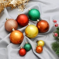 Набор шаров пластик d-6 и 2,5 см, 21 шт &laquo;Каникулы&raquo; яркое ассорти, мишура 1 м, микс