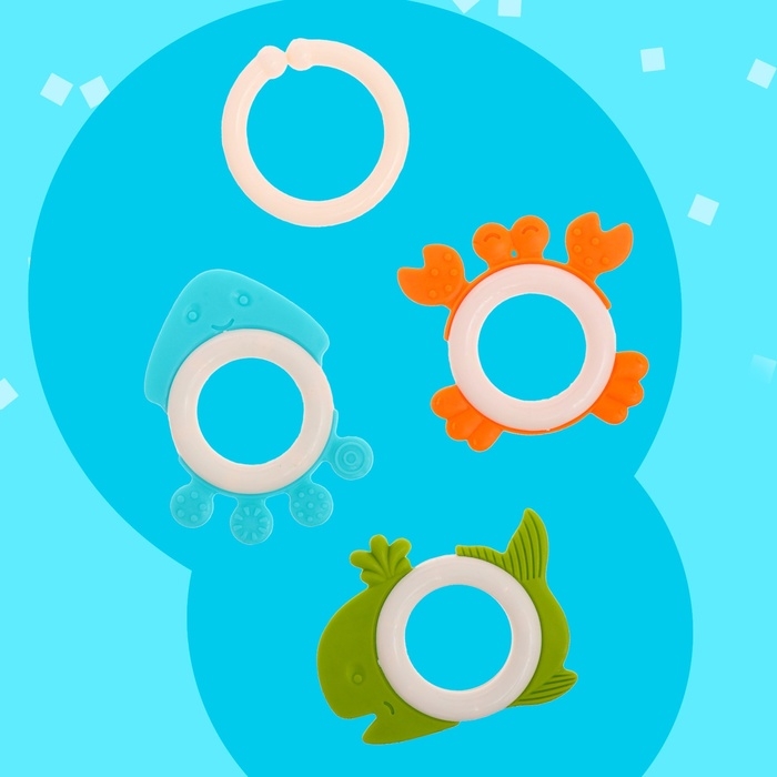 Набор погремушек с прорезывателями для зубов, 9 предметов
