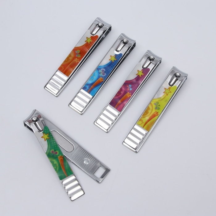 Кусачки-книпсер педикюрные, с пилкой, 8 см, фасовка 12 шт в коробке, рисунок МИКС Кусачки-книпсер педикюрные, с пилкой, 8 см, фасовка 12 шт в коробке, рисунок МИКС