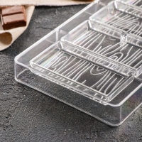 Форма для шоколада «Кора дерева», 20×12×2,5 см, 4 ячейки 8×4×1 см, цвет прозрачный Форма для шоколада «Кора дерева», 20×12×2,5 см, 4 ячейки 8×4×1 см, цвет прозрачный