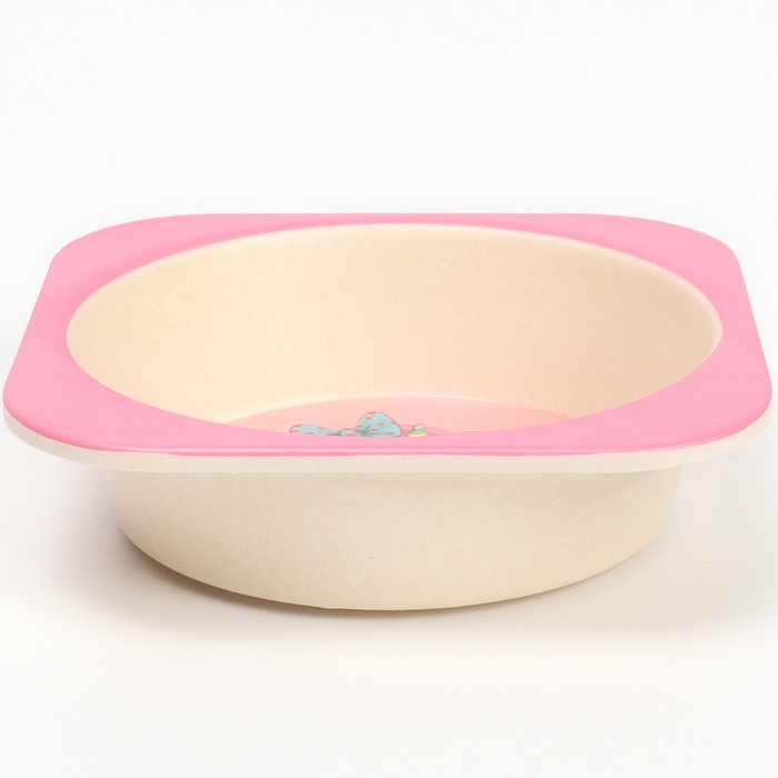 Набор бамбуковой посуды &laquo;Единорог&raquo;, тарелка, миска, стакан, приборы, 5 предметов