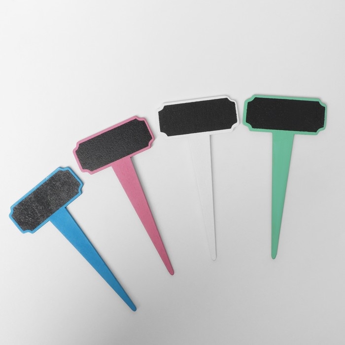 Меловой ценник на ножке «Рамка», 4 шт. в наборе, 11×5,5 см, цвет МИКС Меловой ценник на ножке «Рамка», 4 шт. в наборе, 11×5,5 см, цвет МИКС