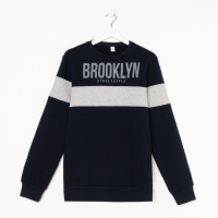 Свитшот мужской, цвет синий/серый, размер 54