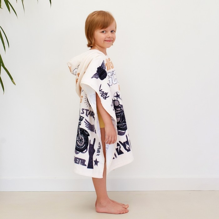 Полотенце-пончо детское махровое Крошка Я Полотенце-пончо детское махровое Крошка Я "Racing" 60*120см, 100% хлопок, 300гр/м2