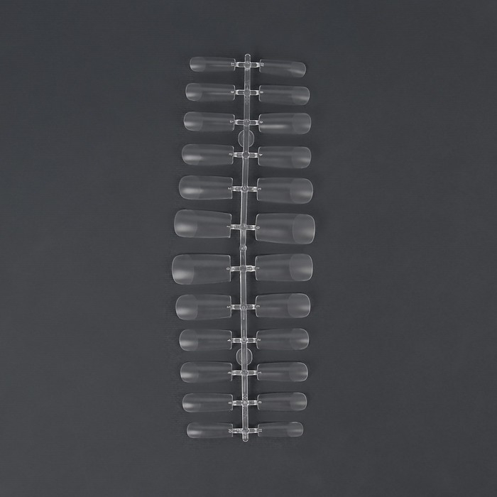 Гелевые типсы для наращивания ногтей, 240 шт, форма мягкий квадрат, полное матовое покрытие, в контейнере, цвет прозрачный Гелевые типсы для наращивания ногтей, 240 шт, форма мягкий квадрат, полное матовое покрытие, в контейнере, цвет прозрачный