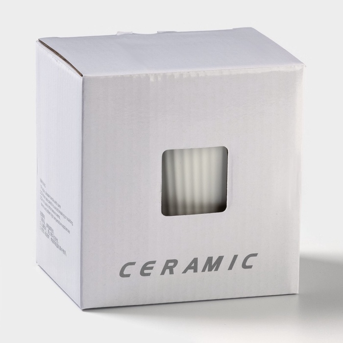 Кружка Simple, 320 мл, 14,5×10,5×8,5 см, с крышкой и ложкой, керамика, белая Кружка Simple, 320 мл, 14,5×10,5×8,5 см, с крышкой и ложкой, керамика, белая