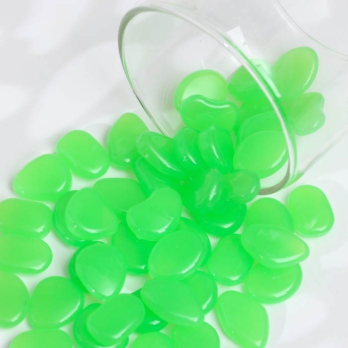 Светящийся декор Светящийся декор "Галька" салатовая, 100гр / фракция 2-3см