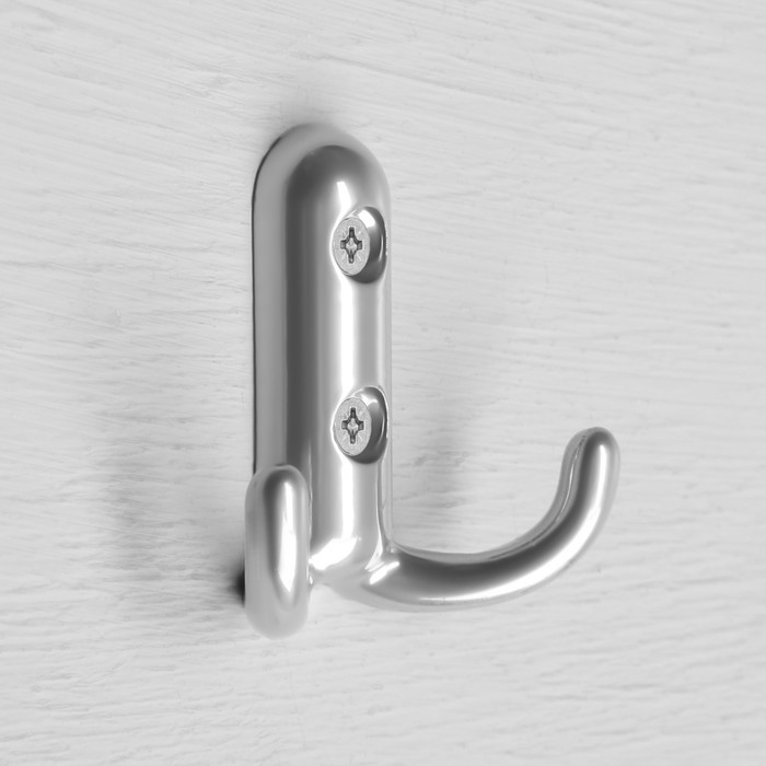 Крючок-вешалка ТУНДРА, №14, цвет хром, 1 шт. Крючок-вешалка ТУНДРА, №14, цвет хром, 1 шт.