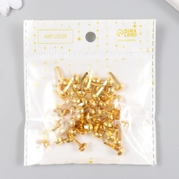 Брадсы для творчества металл "Золотой полушарик" набор 50 шт 1,5х0,8х0,8 см Брадсы для творчества металл "Золотой полушарик" набор 50 шт 1,5х0,8х0,8 см