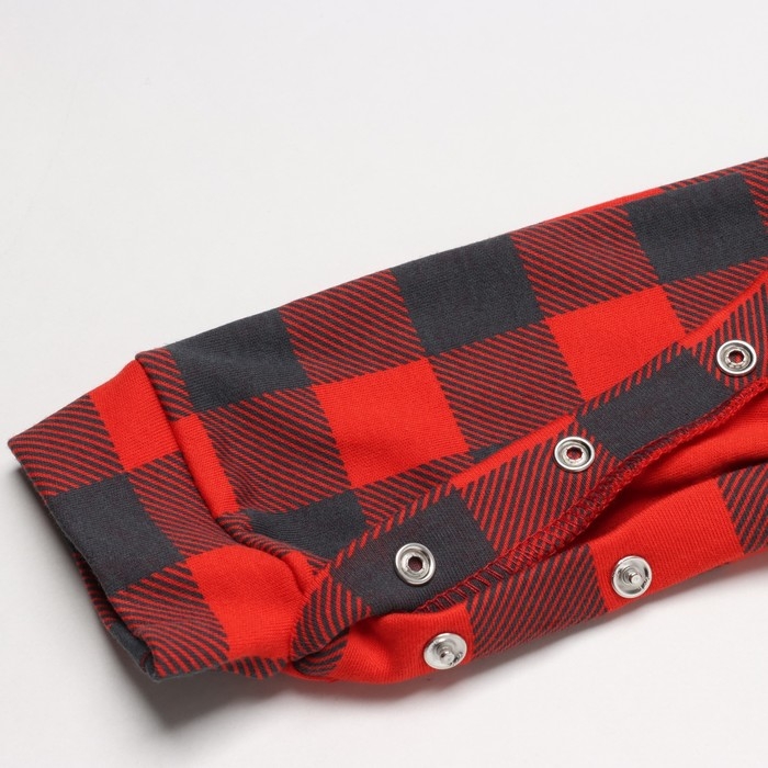 Комбинезон и шапочка Крошка Я "Клеточка", рост 68-74 см, красный