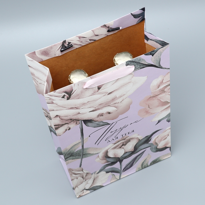 Пакет подарочный под две бутылки, упаковка, &laquo;Для тебя&raquo;, 35 х 20 х 9 см