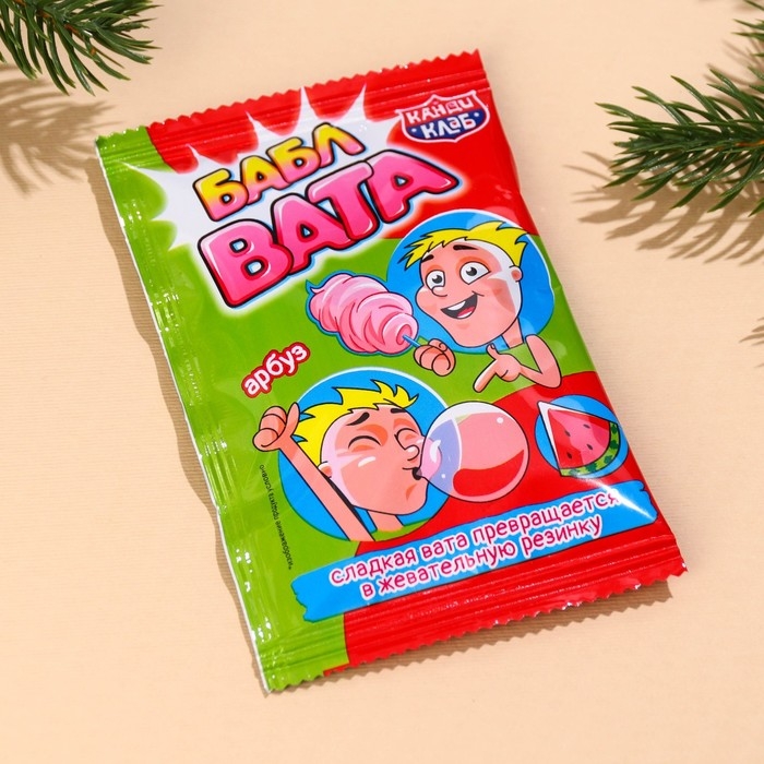 Новый год! Жевательная резинка-сладкая вата &laquo;Попробуй Новый год на вкус&raquo;, вкус: арбуз, 5 г.
