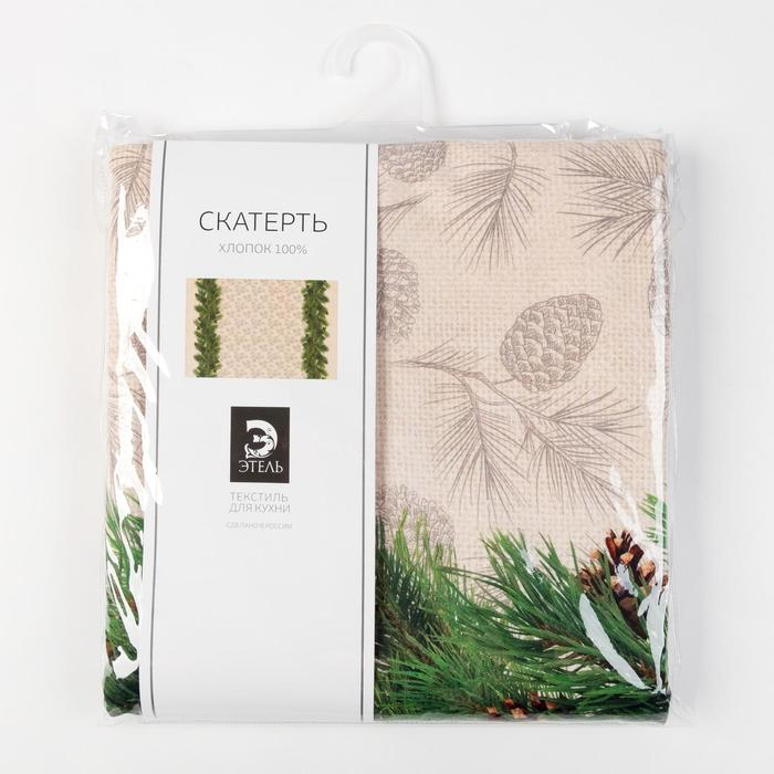 Скатерть "Этель" Еловые ветви 180х148+/- 3см, 100% хлопок, саржа 190 гр/м2