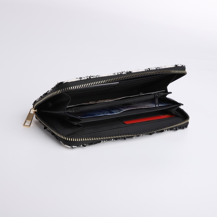 Кошелёк женский на молнии, цвет чёрный