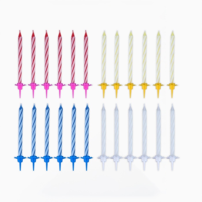 Свечи для торта в наборе с лопаткой для торта &laquo;С Днём Рождения&raquo;, красная лопатка.