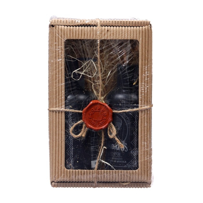 Подарочный набор Borodatos: Гель для умывания, 190 мл + Лосьон после бритья Сфагнум, 200 мл