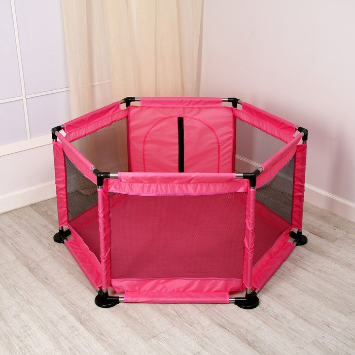 Манеж детский &laquo;Играем вместе&raquo; розового цвета, размер &mdash; 130 &times; 130 &times; 65 см