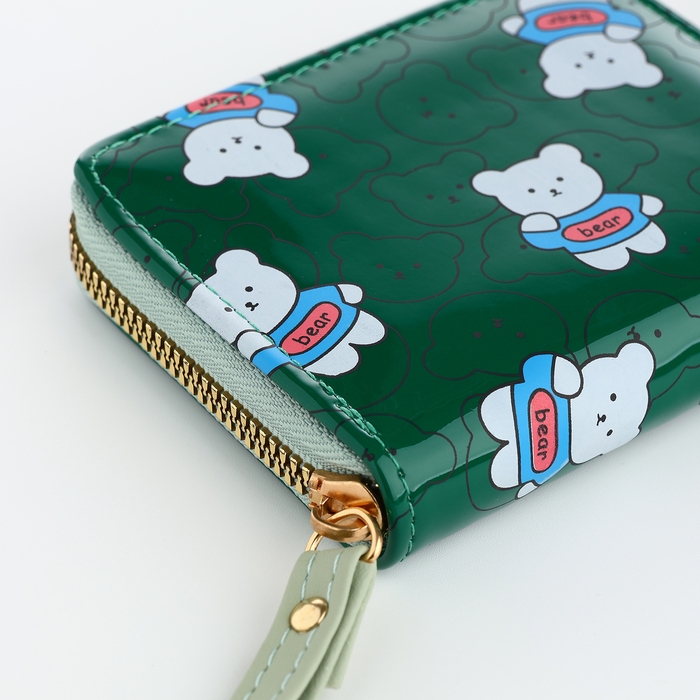 Кошелёк детский на молнии, цвет зелёный Кошелёк детский на молнии, цвет зелёный