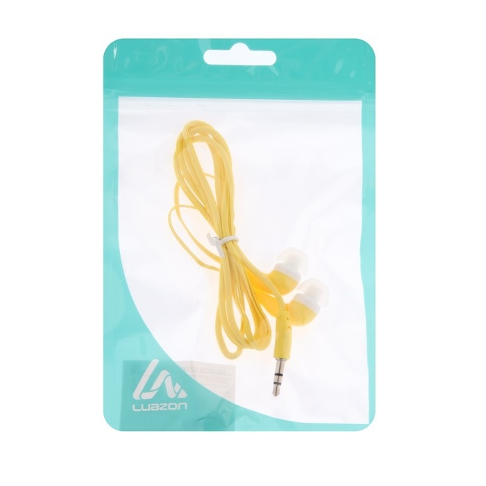 Наушники Luazon LN-2, вакуумные, плоский провод, МИКС Наушники Luazon LN-2, вакуумные, плоский провод, МИКС