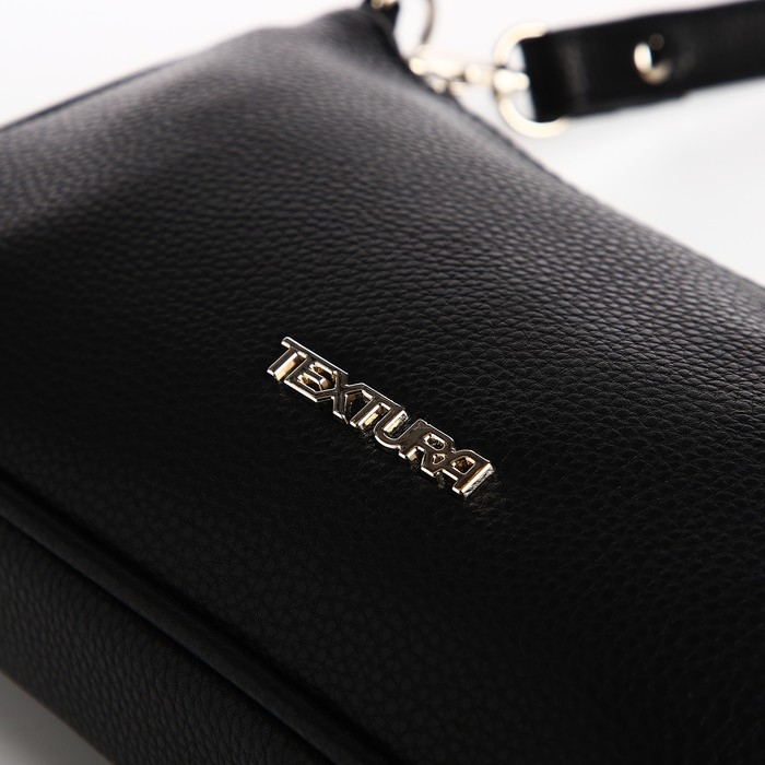 Сумка женская TEXTURA, багет, маленький размер, цвет чёрный