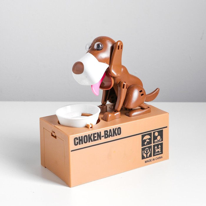 Копилка механическая &laquo;Собака с тарелкой&raquo;, цвета МИКС