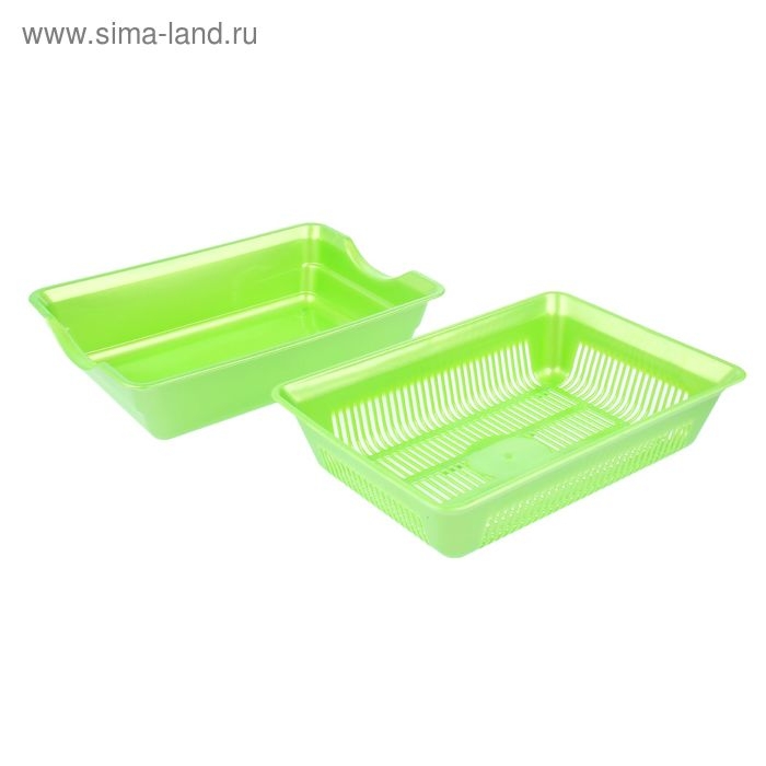 Туалет перламутровый глубокий с сеткой, 38,5 х 26 х 9 см, зеленый