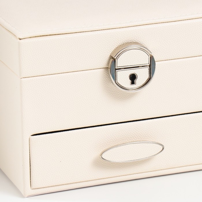 Шкатулка кожзам для украшений Шкатулка кожзам для украшений "Белые облака" 16х16х11,8 см