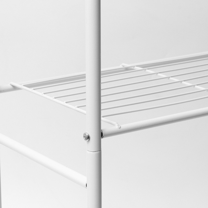 Стеллаж 3-х ярусный напольный, 43&times;26&times;93,5 см, цвет белый