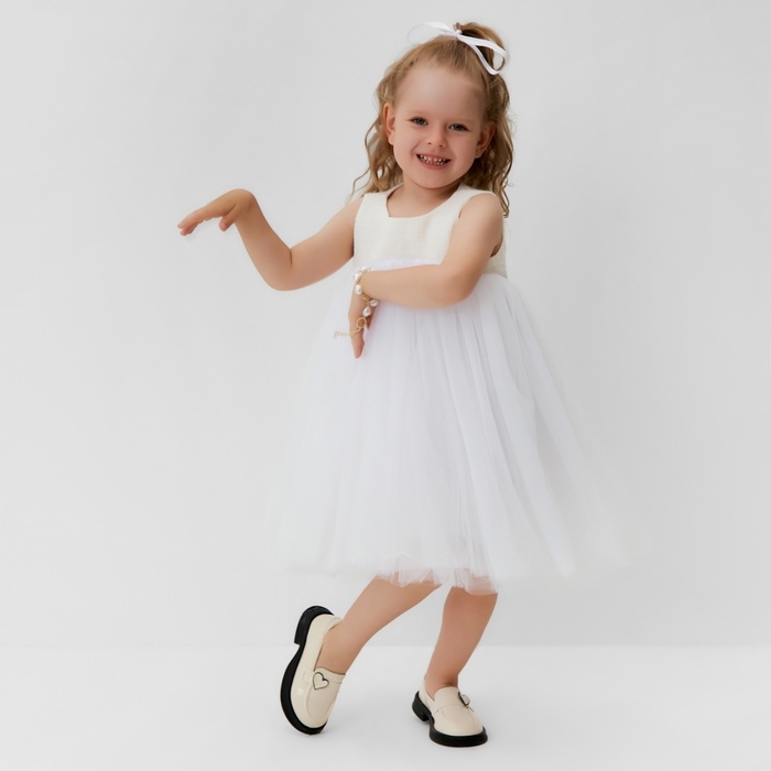 Платье для девочки MINAKU: PartyDress цвет белый, рост 116