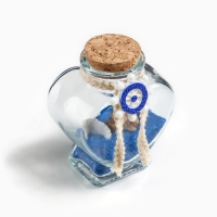 Сувенир в бутылке сердце "Ракушки" 8*6*4см, микс