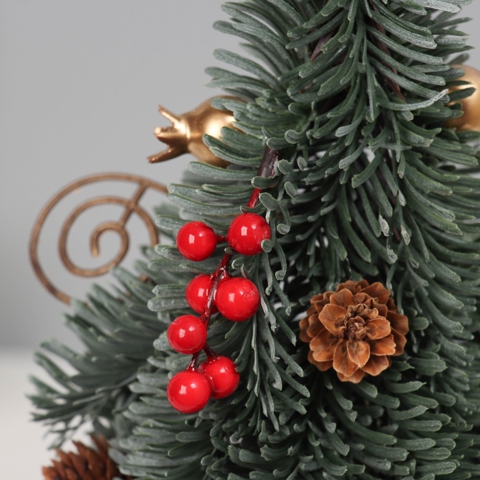 Ёлка декор Ёлка декор "С завитками и ягодами" 23х11 см