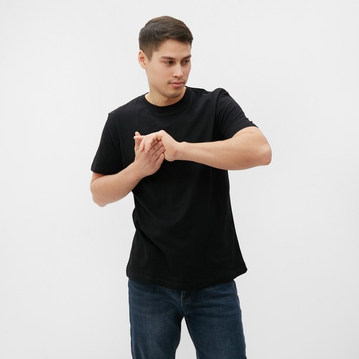 Футболка мужская, цвет черный, размер 54