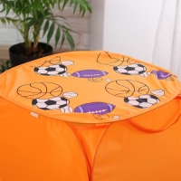 Корзина для игрушек «Баскетбол» с ручками и крышкой, цвет оранжевый Корзина для игрушек «Баскетбол» с ручками и крышкой, цвет оранжевый