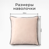 Наволочка декоративная Этель «Кант», 45х45, цвет бежевый, велюр (100% пэ) Наволочка декоративная Этель «Кант», 45х45, цвет бежевый, велюр (100% пэ)